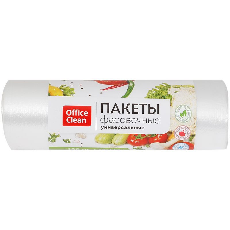 Пакет фасовочный OfficeClean ПНД, 25*32см, 6мкм, рулон 100шт.