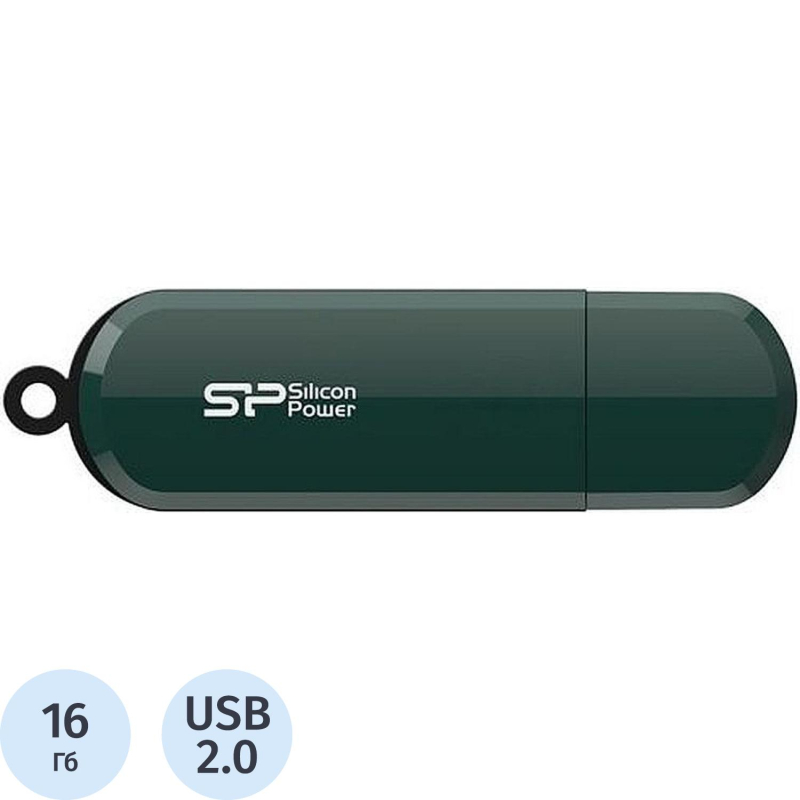 Флеш-память Silicon Power LuxMini 320 16Gb/USB 2.0/Зелен (SP016GbUF2320V1N)