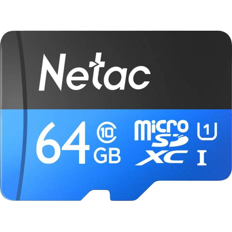 Карта памяти Netac MicroSD card P500 Standard 64GB, retail version w/SD