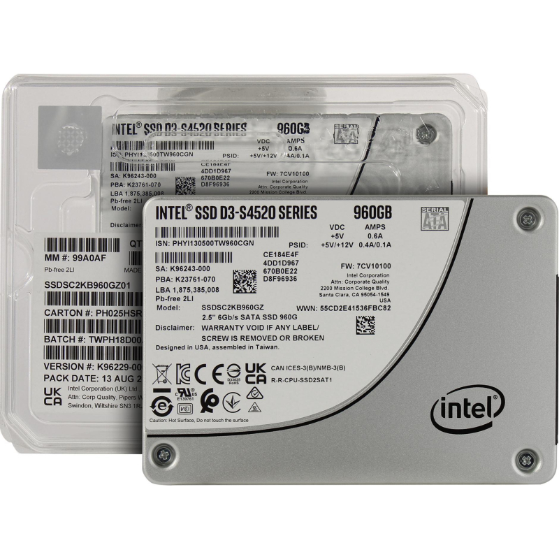 SSD накопитель Intel DC D3-S4520 (SSDSC2KB960GZ01) 960GB/2.5/SATA-3