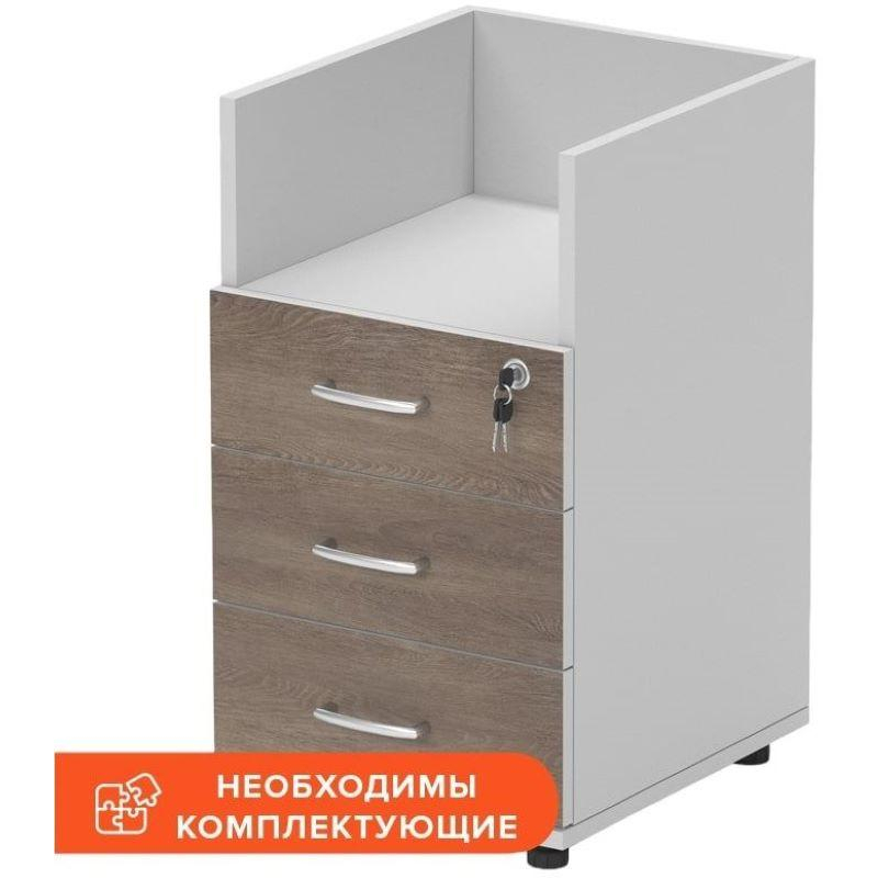 Тумба приставная Мебель Easy St 913922 т.дуб/сер. (570) 3 ящ