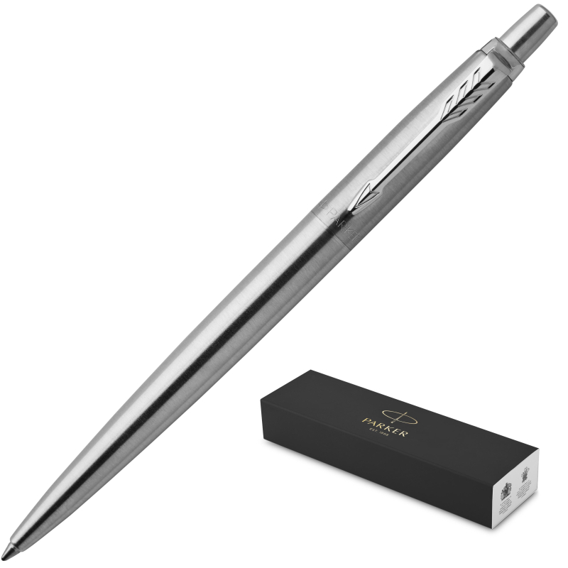 Ручка шариковая Parker Jotter цвет чернил синий цвет корпуса серебристый