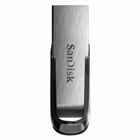 Флеш-диск 32 GB, SANDISK Ultra Flair, USB 3.0, металлический корпус, серебристый/черный, SDCZ73-032G