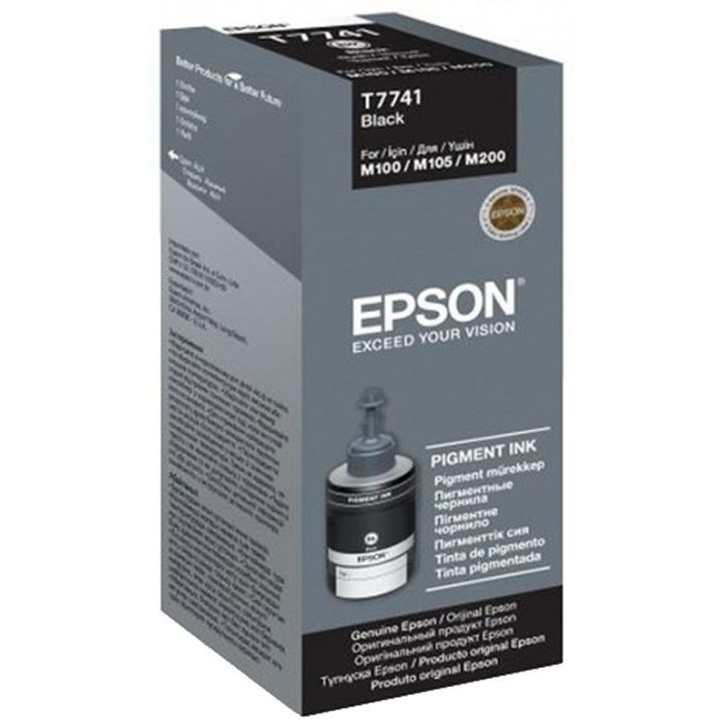 Контейнер с чернилами Epson T7741 C13T77414A чер. для M100/105/200