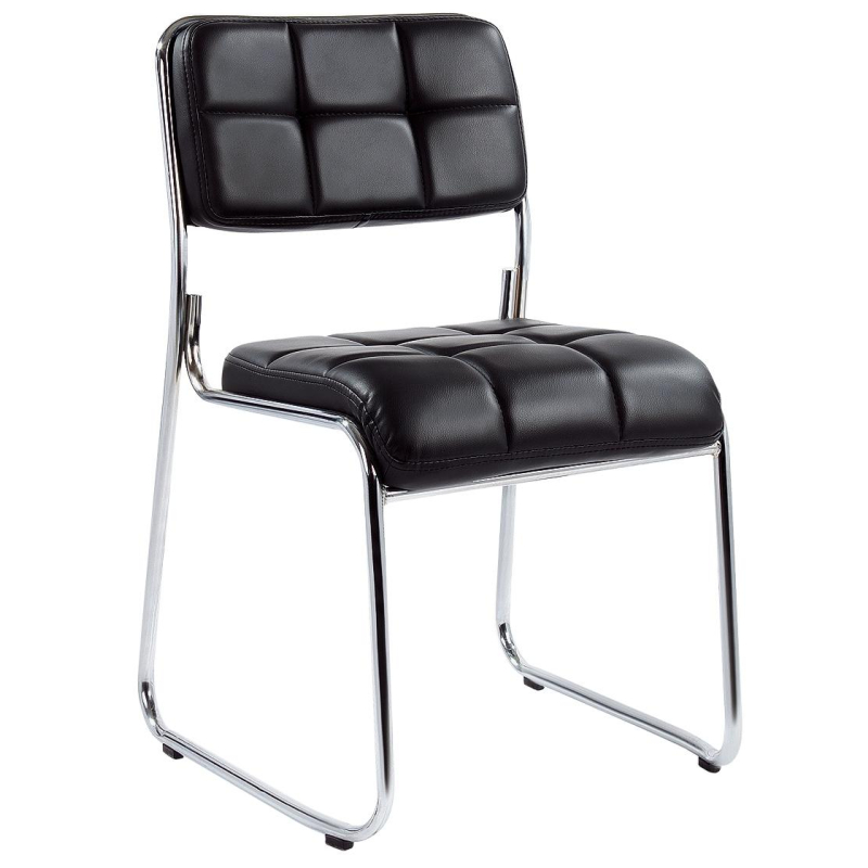 Стул BN_TQ_Стул Echair-803 VP к/з черный,без подл., хром