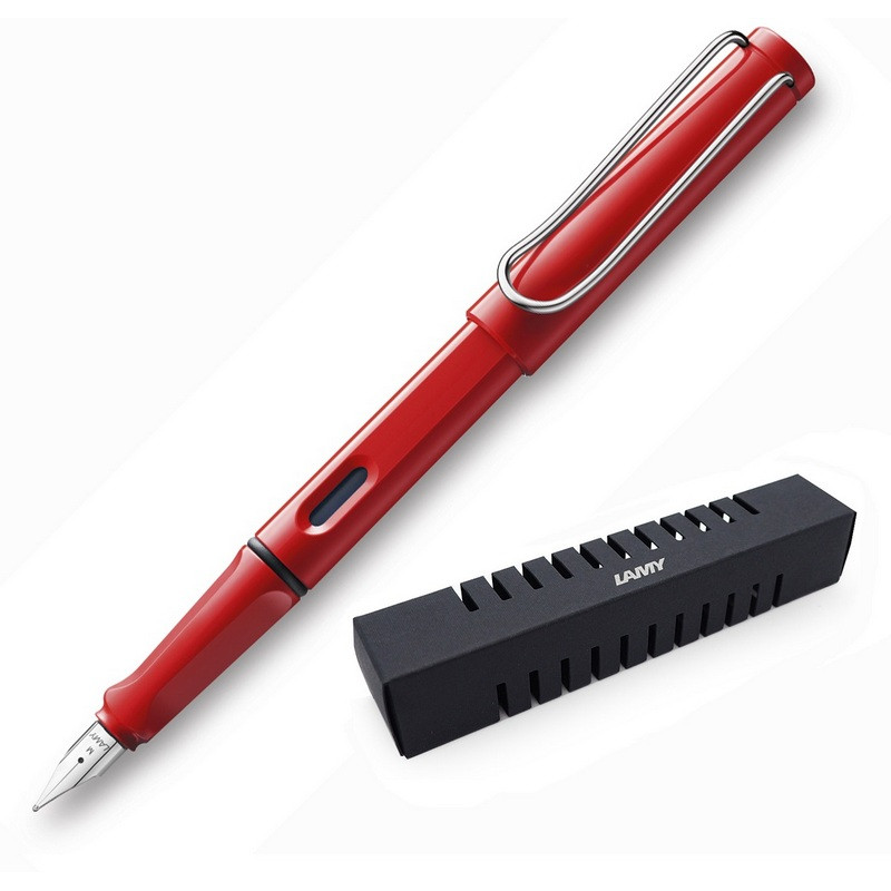 Ручка перьевая Lamy 016 Safari цвет чернил синий цвет корпуса красный