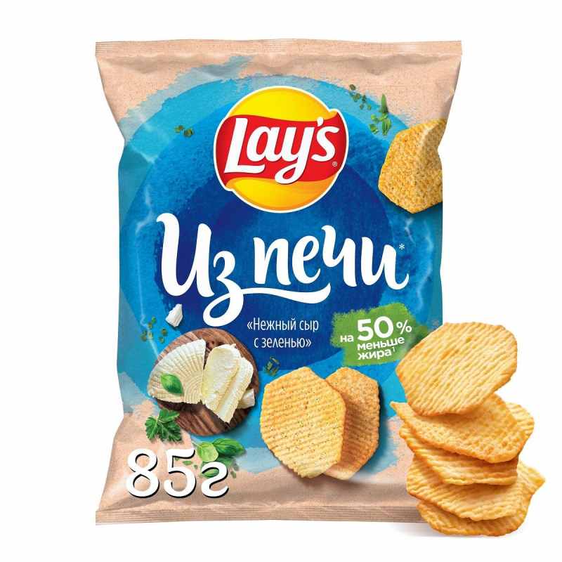 Чипсы картофельные Lay's из печи нежный сыр с зеленью 85 г