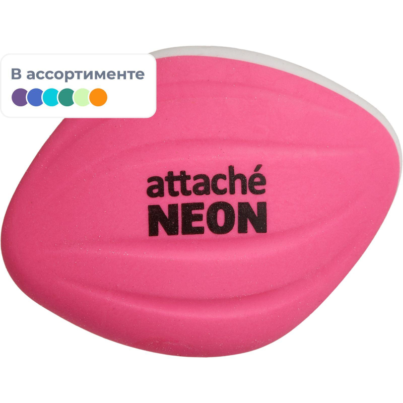 Ластик двухцветный Attache Neon, термопл.каучук, 37x15x48 мм, ассорти