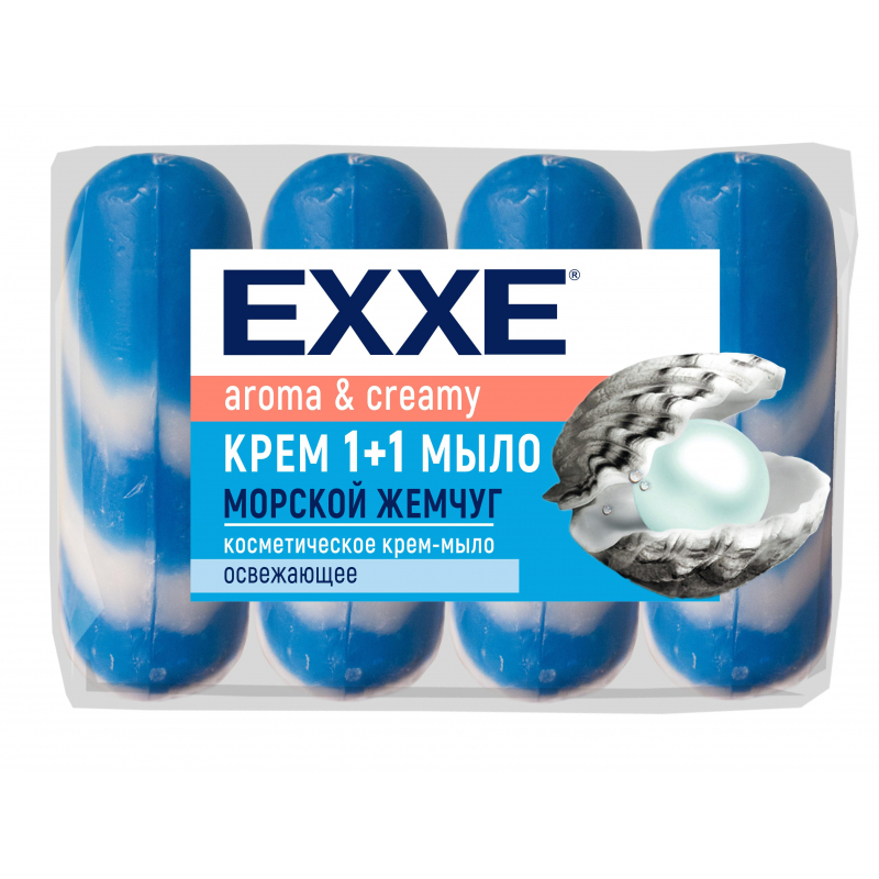 Крем-мыло Exxe 1+1 Морской жемчуг 90 г (4 штуки в упаковке)