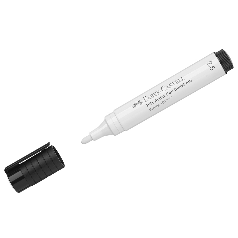 Ручка капиллярная Faber-Castell "Pitt Artist Pen Bullet Nib" белая, 2,5мм