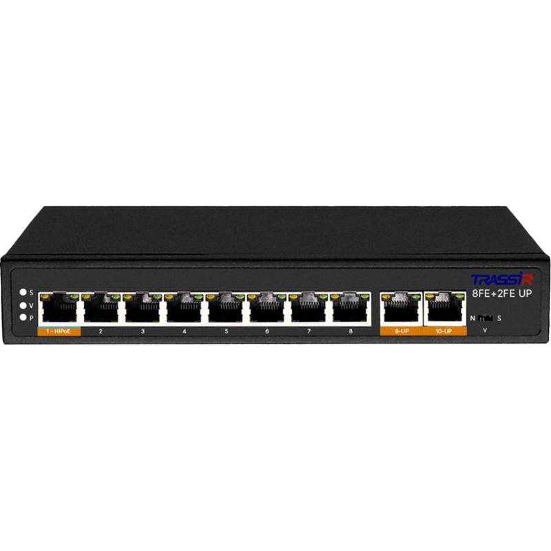 Коммутатор Trassir TR-NS1110-120-8POE неуправляемый