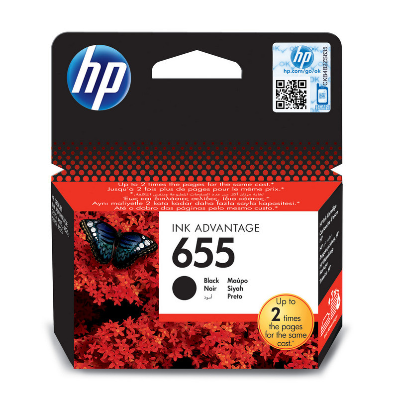 Картридж струйный HP 655 CZ109AE чер. для DJ Ink Advantage 3525/4625/5525