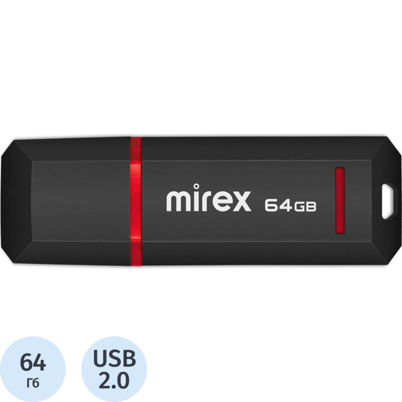 Флеш-память Mirex USB KNIGHT BLACK 64Gb (13600-FMUKNT64 )