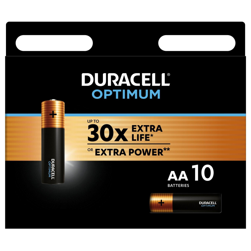 Батарейки AA пальчиковые Duracell Optimum (10 штук в упаковке)