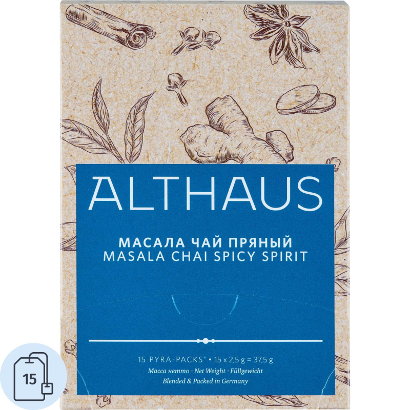 Чай Althaus BIO Masala Chai Spicy Spirit черный в пирамидках 15 x 2,5 г