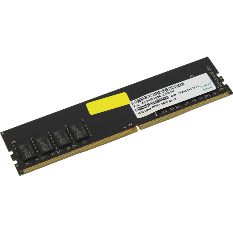 Модуль памяти Apacer DDR4 4GB 2666MHz DIMM CL17 (AU04GGB26CQTBGH)