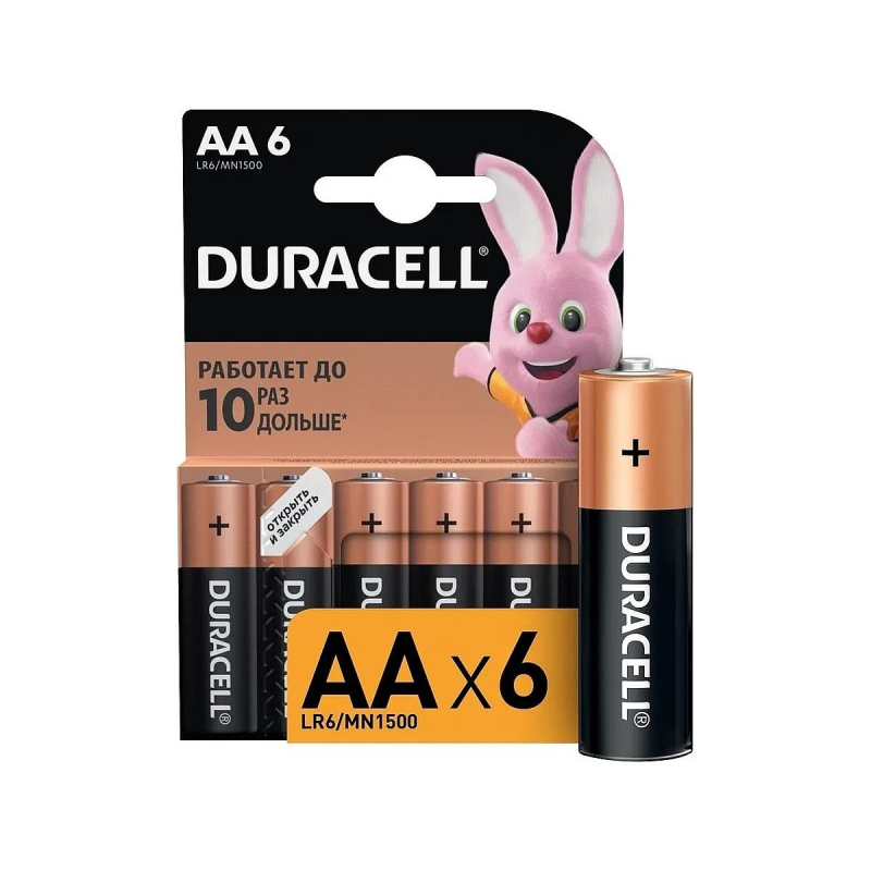 Батарейка AA пальчиковая Duracell Basic (6 штук в упаковке)