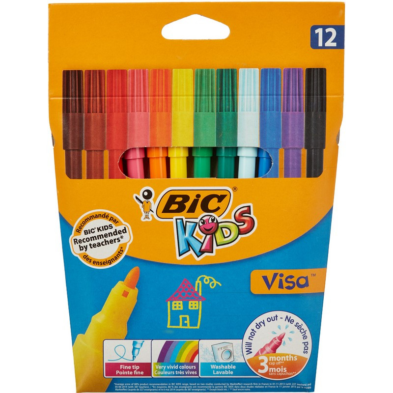 Фломастер 12цв., Bic, 888695