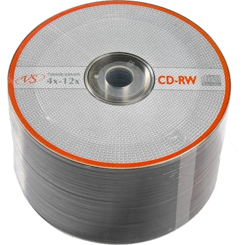 Диск CD-RW VS 0,7 GB 12x (50 штук в упаковке)