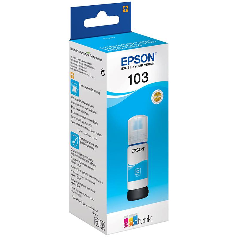 Контейнер с чернилами Epson 103 C13T00S24A голубой оригинальный