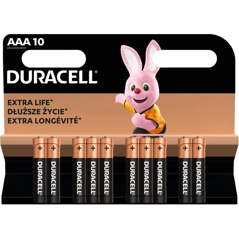 Батарейка DURACELL Basic LR03 AAA BL10 Alkaline 1.5V (10/80) (10шт/уп)