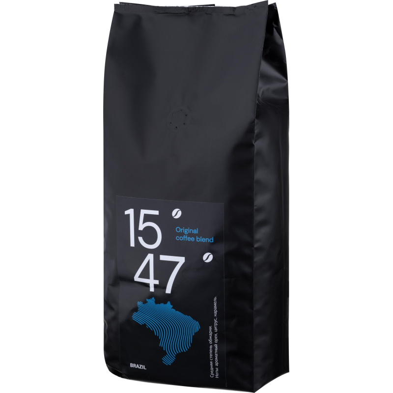 Кофе жареный в зернах 15/47 Brazil Original coffee blend, 100% Арабика, 1кг