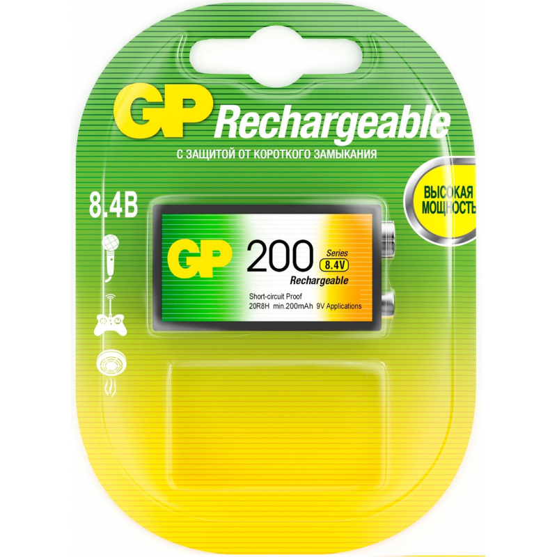 Аккумулятор GP 200 mAh Крона  NiMH бл/1 GP20R8Н-2СRU1