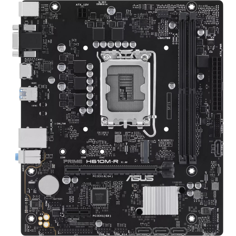 Материнская плата ASUS PRIME H610M-R-SI, s1700, Intel H610, 2xDDR5 mATX