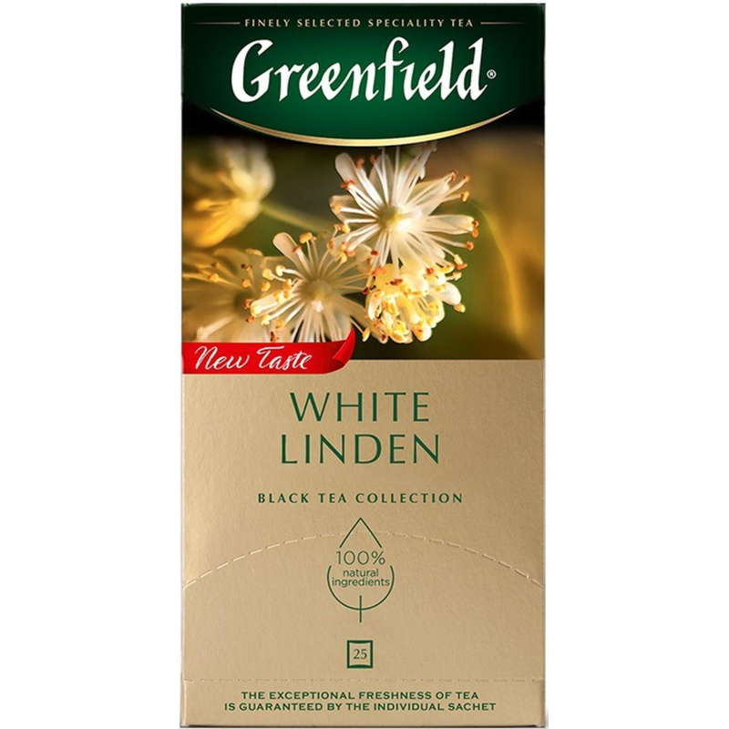 Чай Greenfield White Linden черный с добавками, 25пак 1750-10