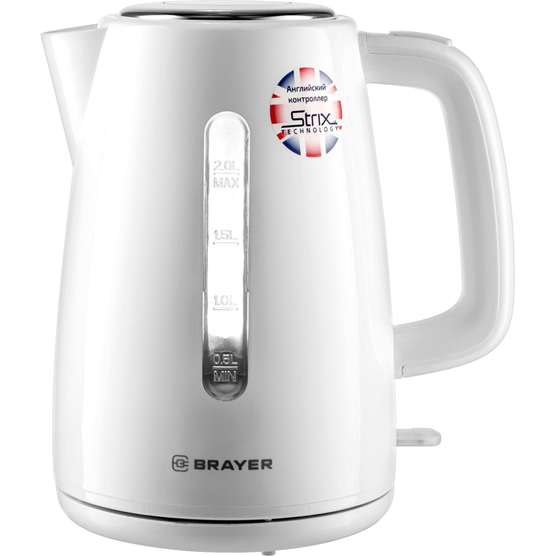 Чайник электрический BRAYER BR1058WH,2200 Вт,2 л,STRIX,пластик,автооткл