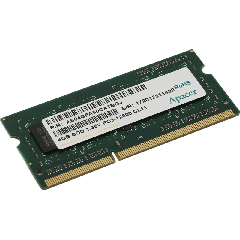 Модуль памяти Apacer DDR3  4GB 1600MHz SO-DIMM CL11(AS04GFA60CATBGJ)