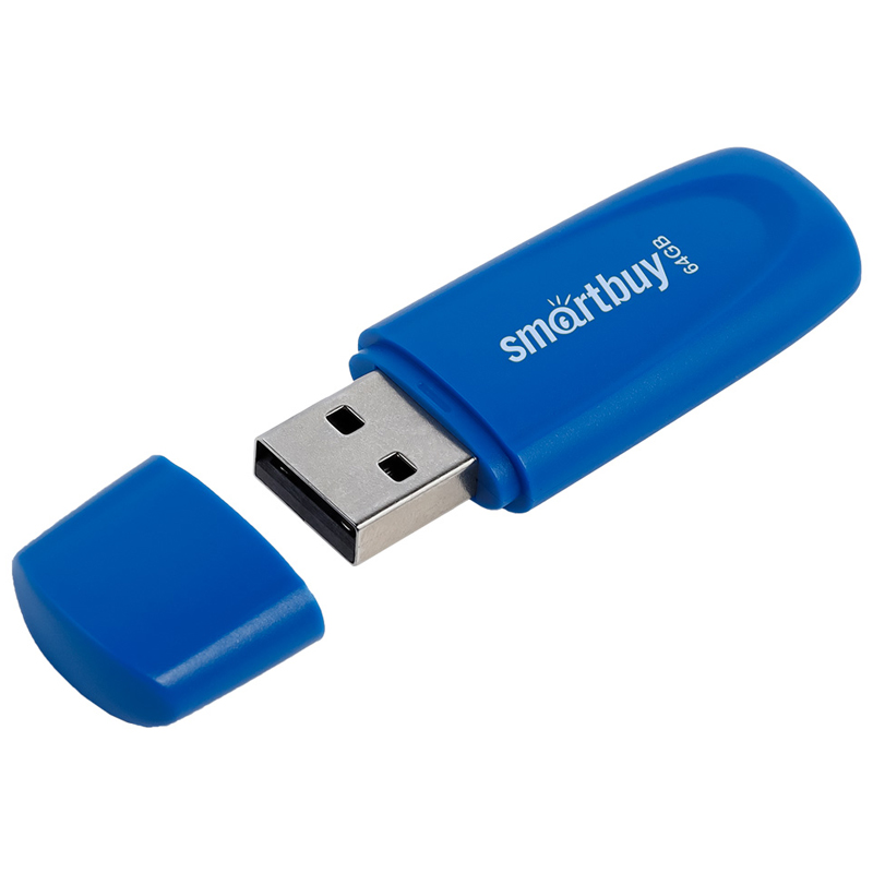 Память Smart Buy "Scout"  64GB, USB 2.0 Flash Drive, синий