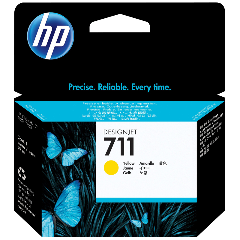 Картридж струйный HP 711 CZ132A жел. для DgnJ T120/520