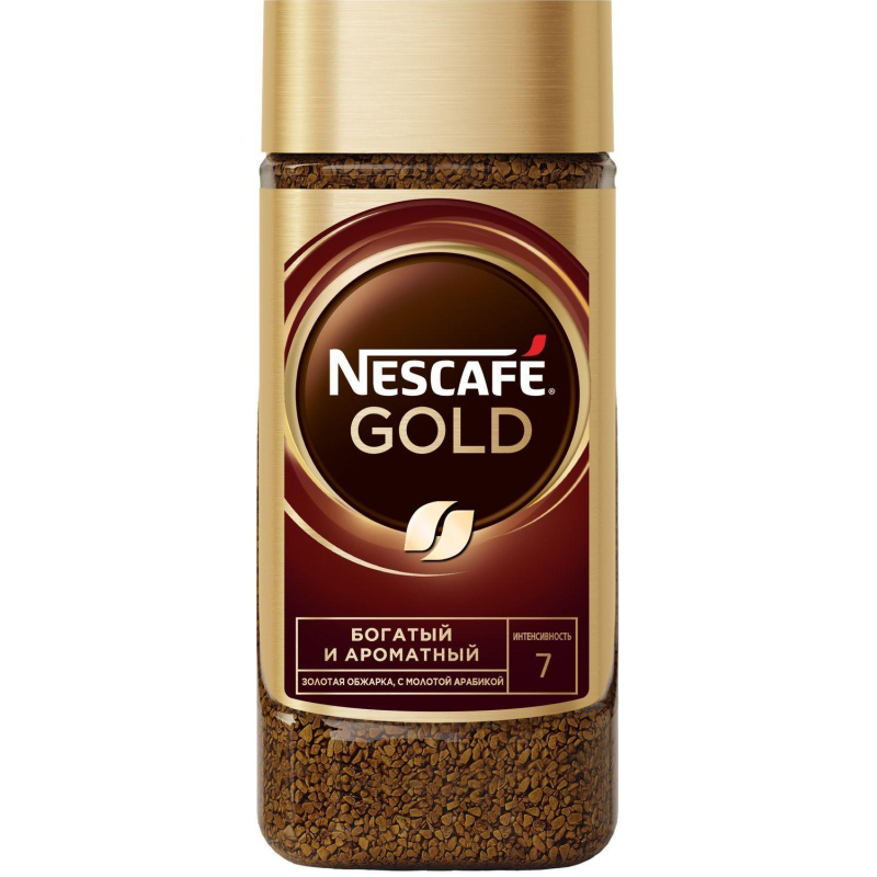 Кофе растворимый Nescafe Gold 190 г (стекло)