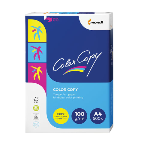 Бумага COLOR COPY, А4, 100 г/м2, 500 л., для полноцветной лазерной печати, А++, Австрия, 161% (CIE),