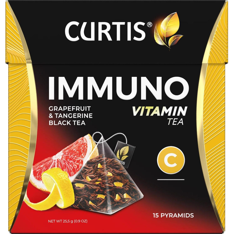 Чай Curtis черный Immuno,ароматизированный,средний лист, 15шт/уп