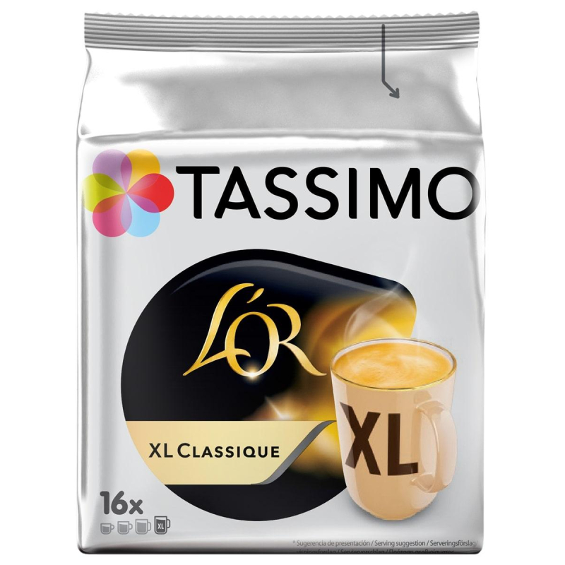 Кофе в капсулах для кофемашин Tassimo L'or XL Classique (16 штук в упаковке)