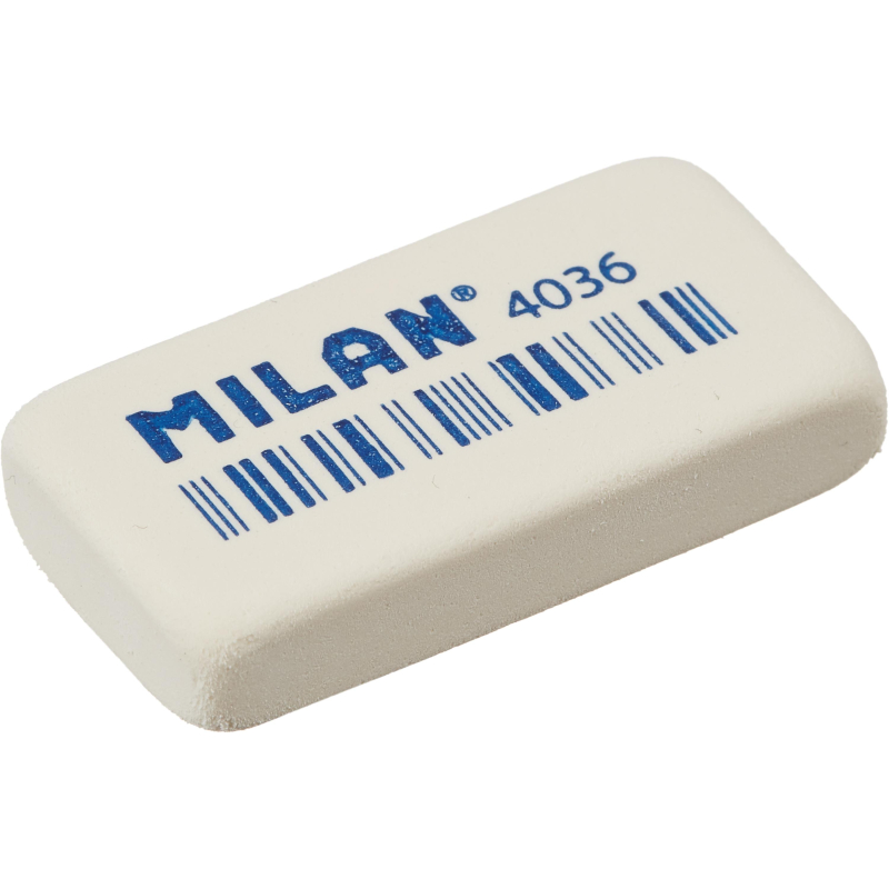 Ластик Milan 4036 каучуковый белый 39х20х8 мм