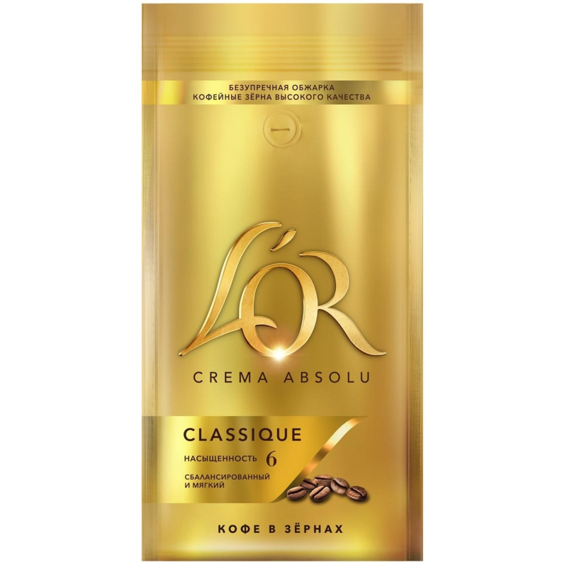 Кофе L'OR Crema Absolu Classique в зернах, 1 кг