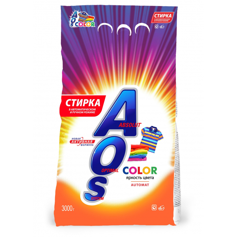 Порошок стиральный автомат AOS Color 3 кг