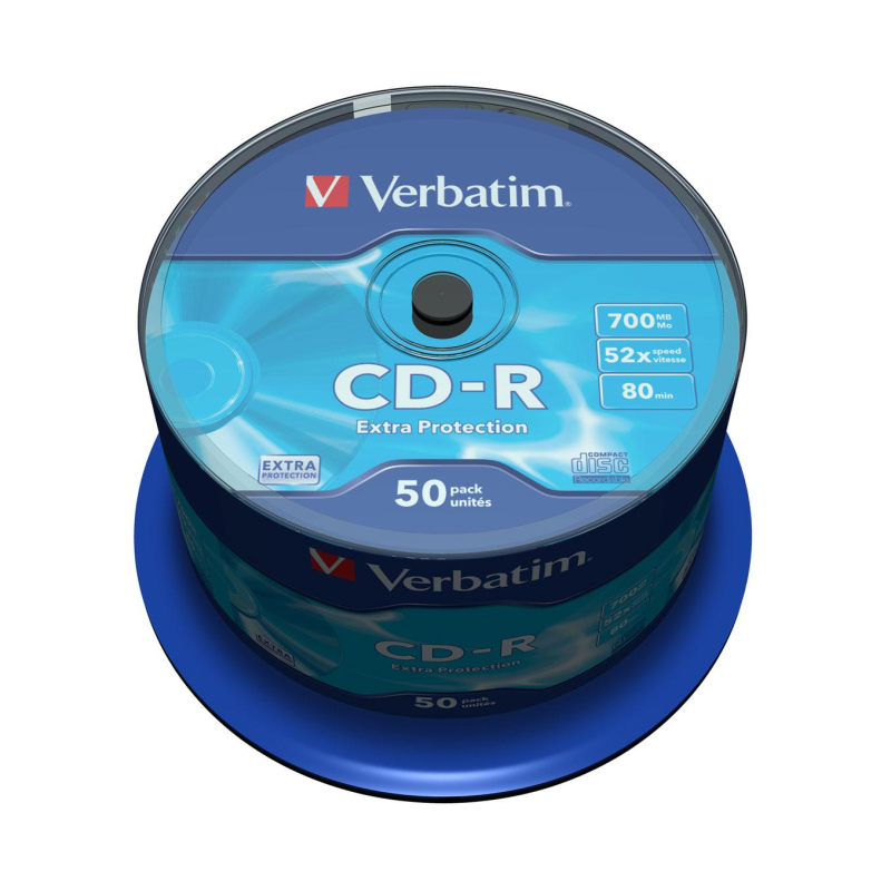 Носители информации Verbatim CD-R 700Mb 52x Cake/50 43351 Extra Protect