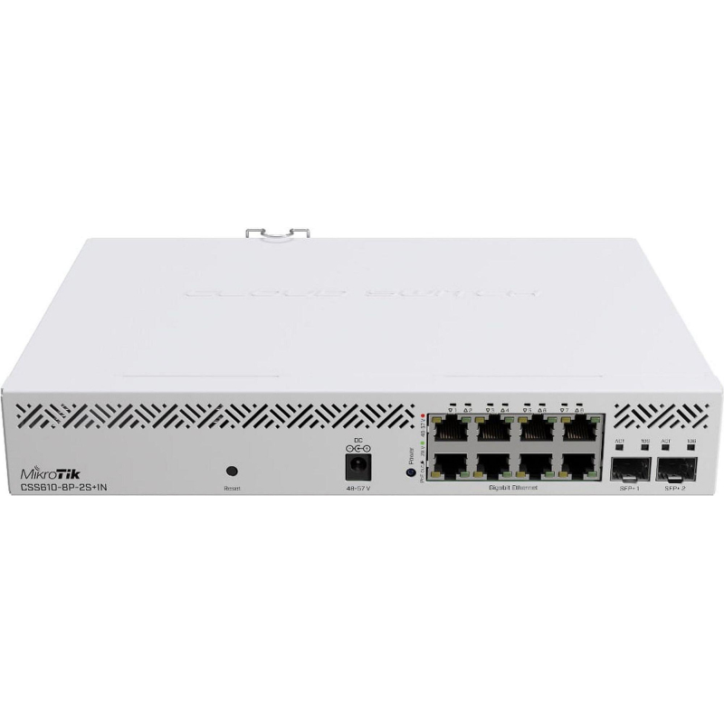 Коммутатор MikroTik CSS610-8P-2S+IN 8x1Гбит/с 2SFP+ управляемый