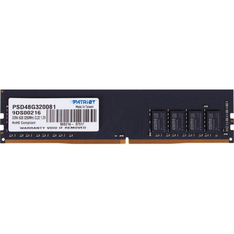 Модуль памяти Patriot DDR4 8GB 3200Мгц CL22(PSD48G320081)