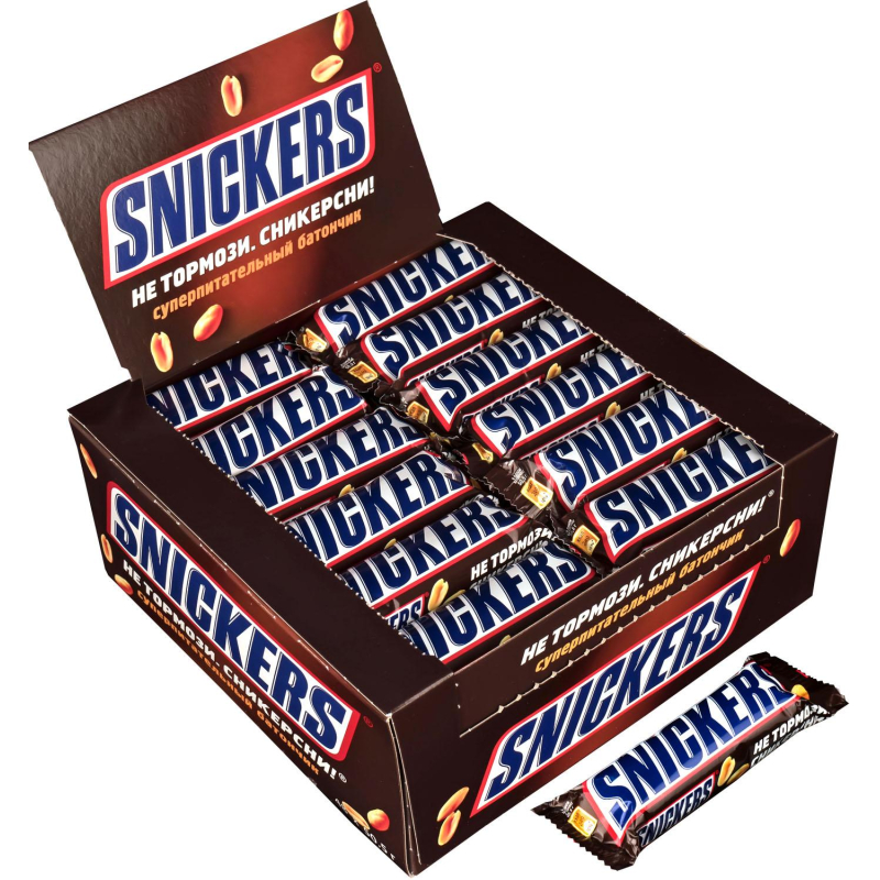 Шоколадный батончик Snickers 50,5г