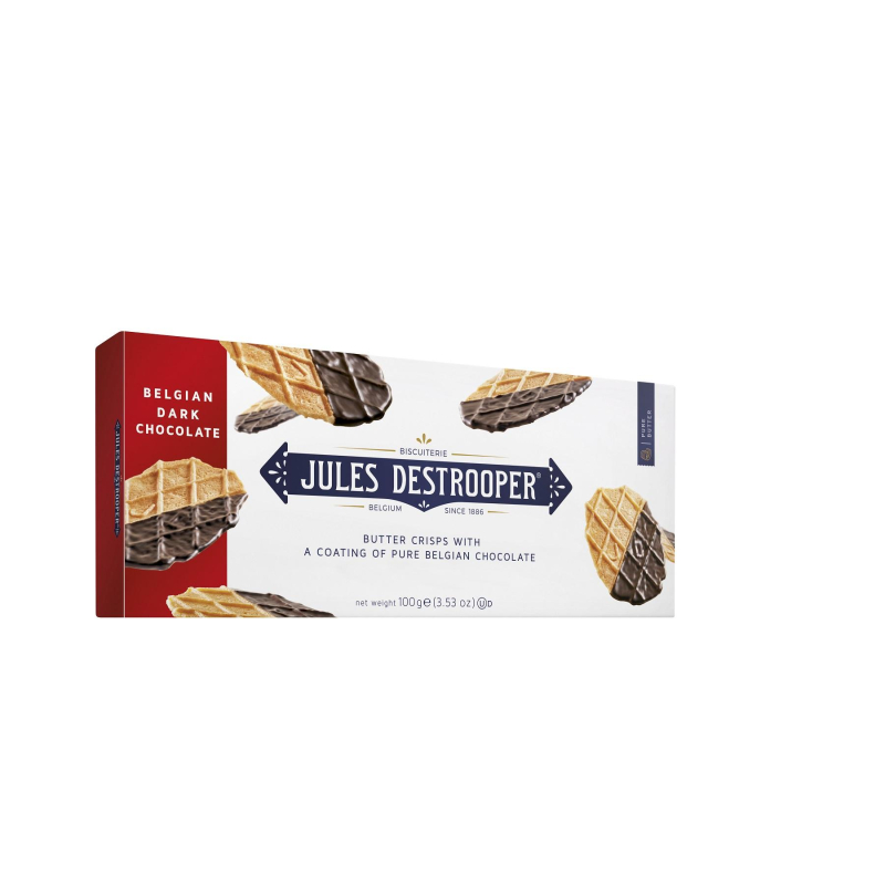 Печенье Jules Destrooper Butter Crisps с темным шоколадом, 100 гр