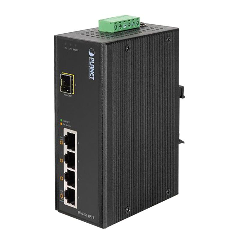 Коммутатор Planet IP30 4-Port/TP+ 1-Port Fiber(SFP) Industrial (ISW-514PTF)