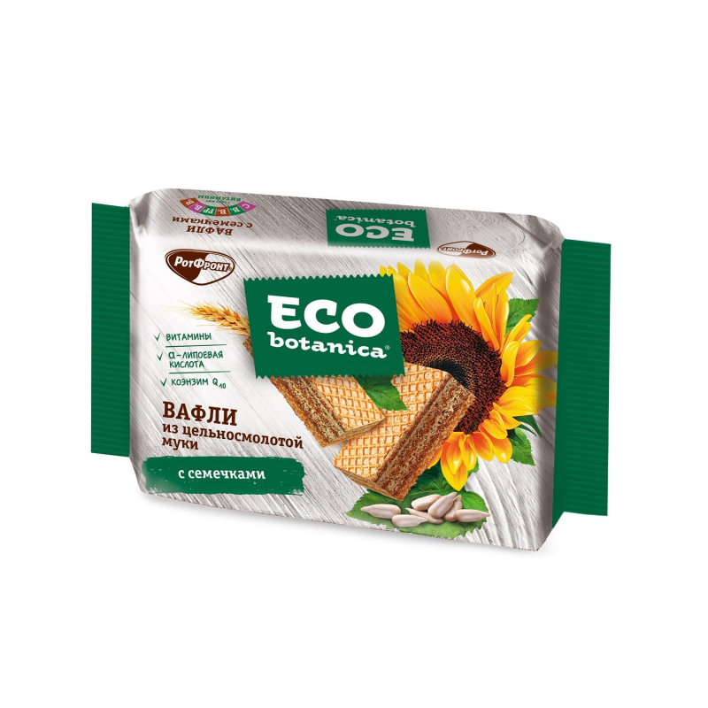 Вафли Eco Botanica из цельносмолотой муки с семечками, 145г