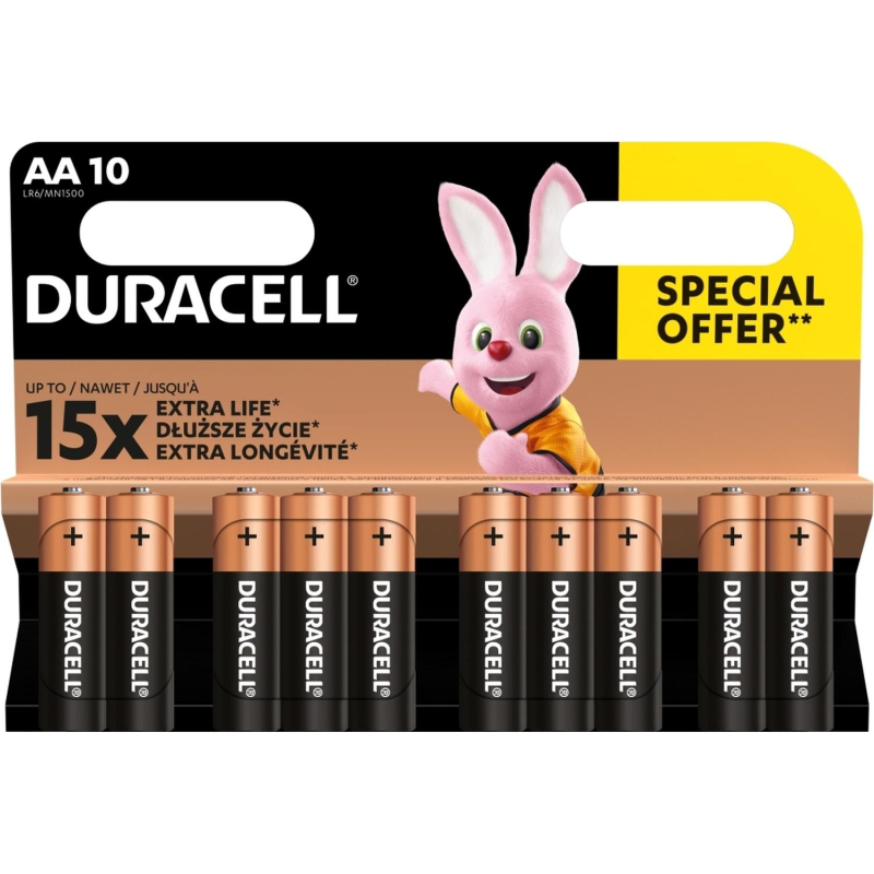 Батарейка AA пальчиковая Duracell Basic (10 штук в упаковке)