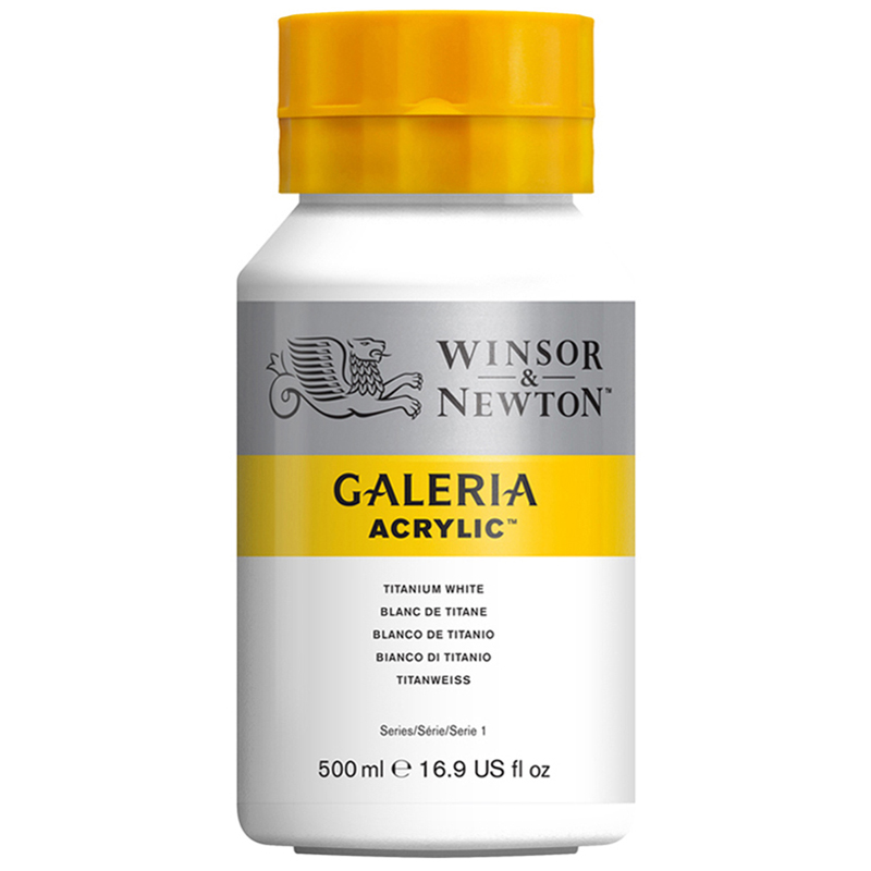 Краска акриловая художественная Winsor&Newton "Galeria", 500мл, банка, титановые белила