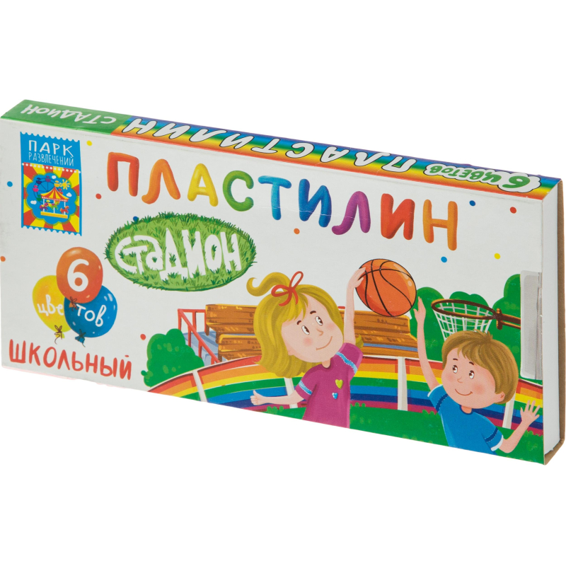 Пластилин классический Стадион набор 6 цветов 90 г со стеком